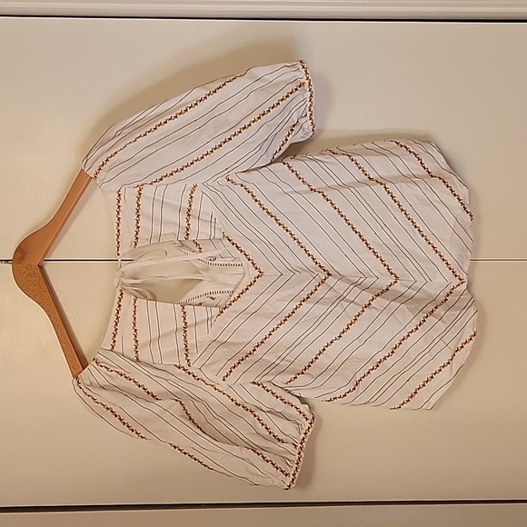 Anthropologie Maeve Cropped Keyhole-Back Top - Picture 6 of 7